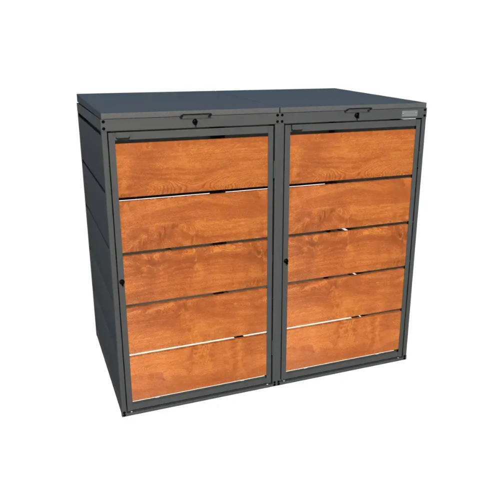 Mülltonnenbox 2er Holz(120L)