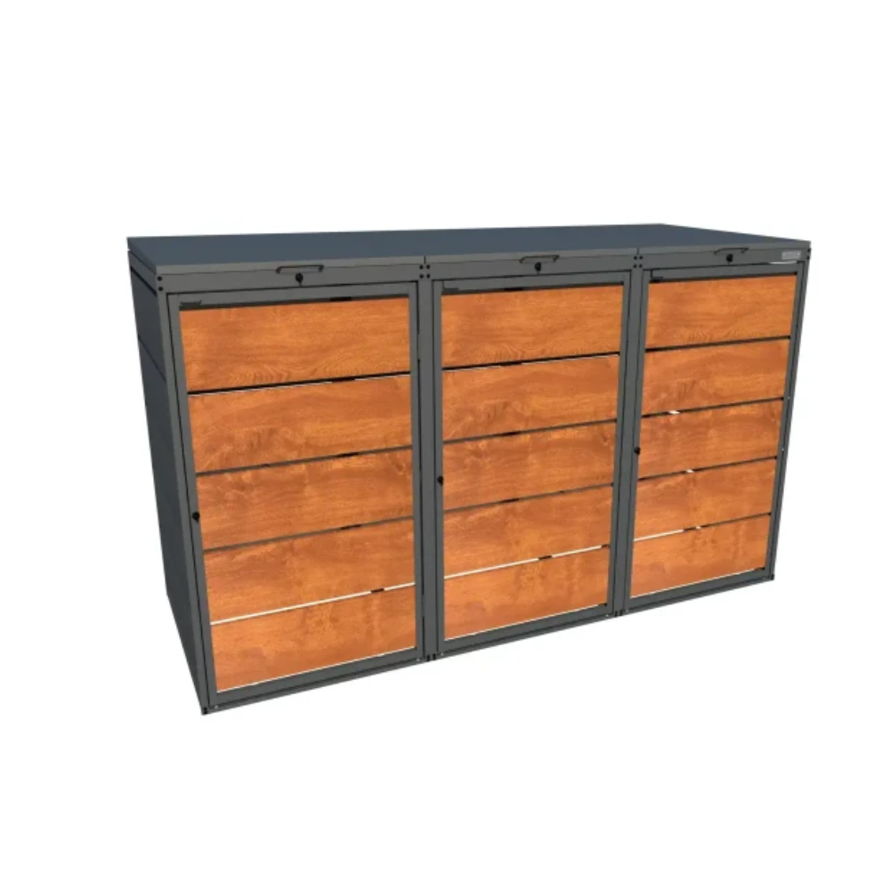 Mülltonnenbox 3er Holz(120L)