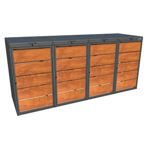 Mülltonnenbox 4er Holz(120L)